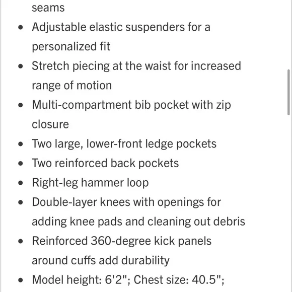 Carhartt Men’s bib overall navy 42x30 new - Picture 5 of 11